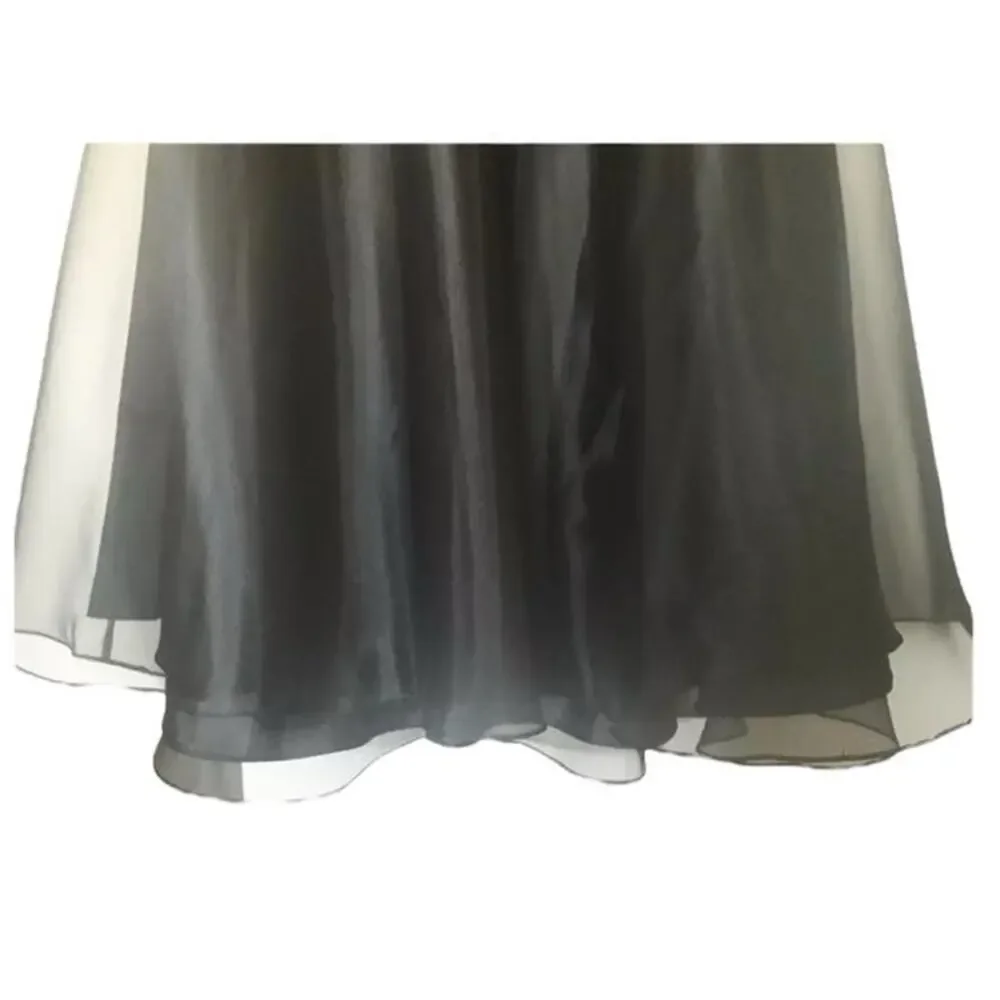 Vintage J.B.S. LTD Black formal shimmery iridescent overlay maxi skirt size 14